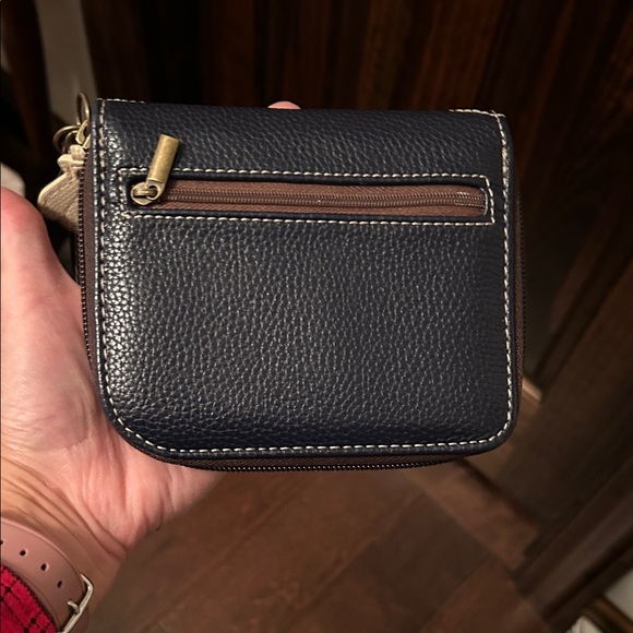 Chala Navy Flip-Flop Wallet with Floral Accents - Picture 4 of 11